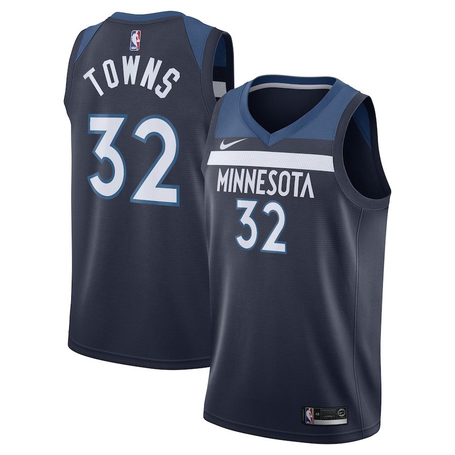 Men Minnesota Timberwolves 32 Karl-Anthony Towns Nike Navy Diamond Swingman NBA Jersey
